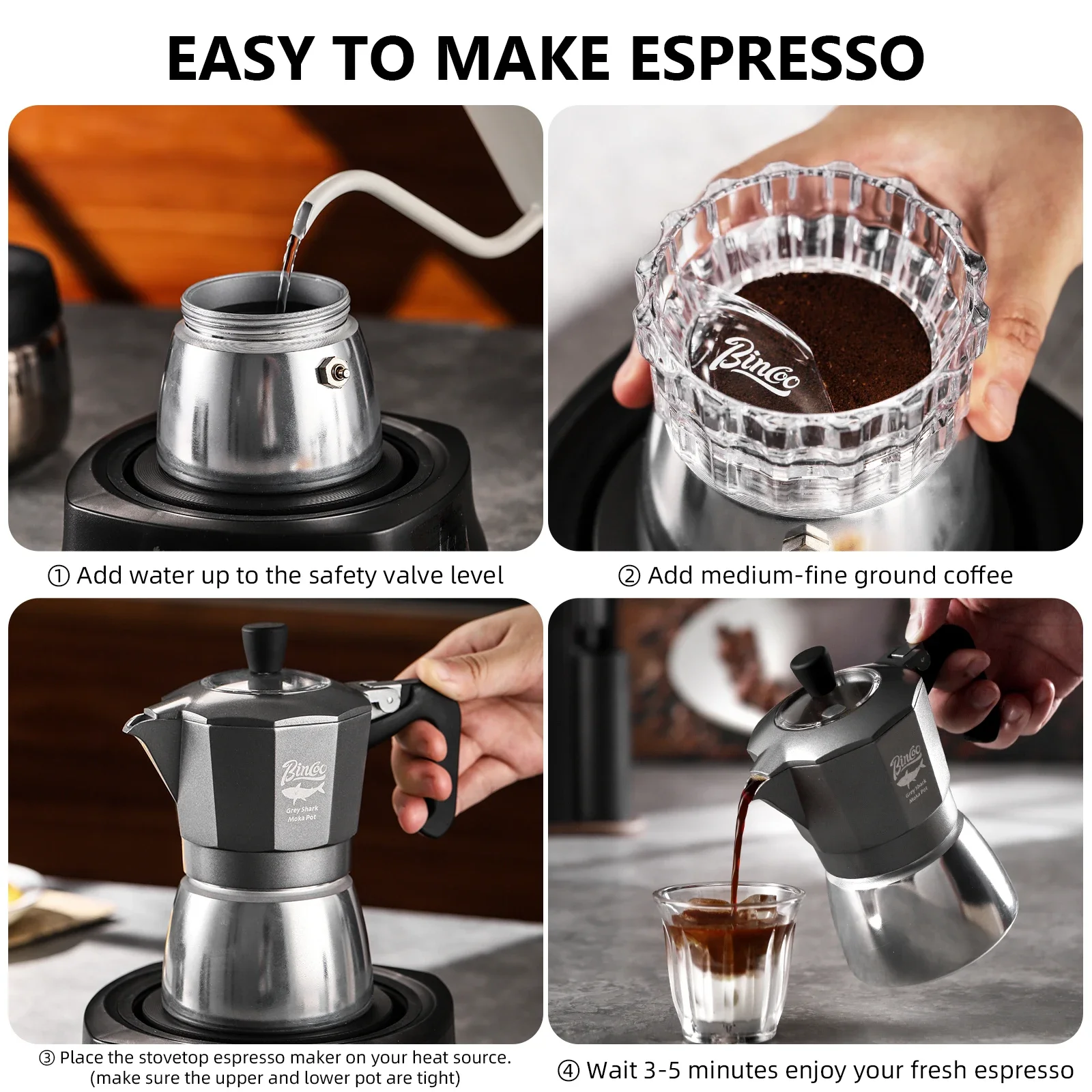 빈쿠 2컵 더블 밸브 모카포트 알루미늄 합금 커피포트  - Coffee Equipment Espresso 리뷰 및 가격