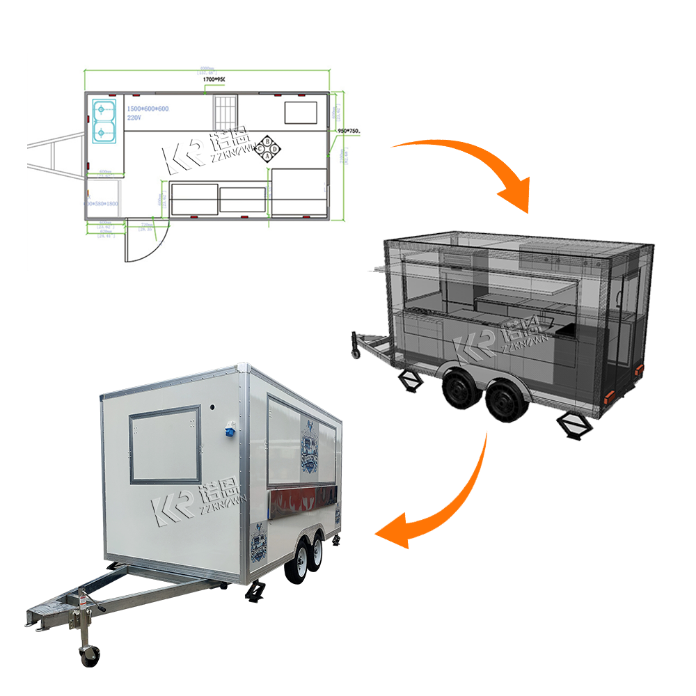 맞춤형 대형 커피 밴 이동식 푸드 트럭 트레일러 유럽  - Mobile Coffee Van Equipment 리뷰 및 가격