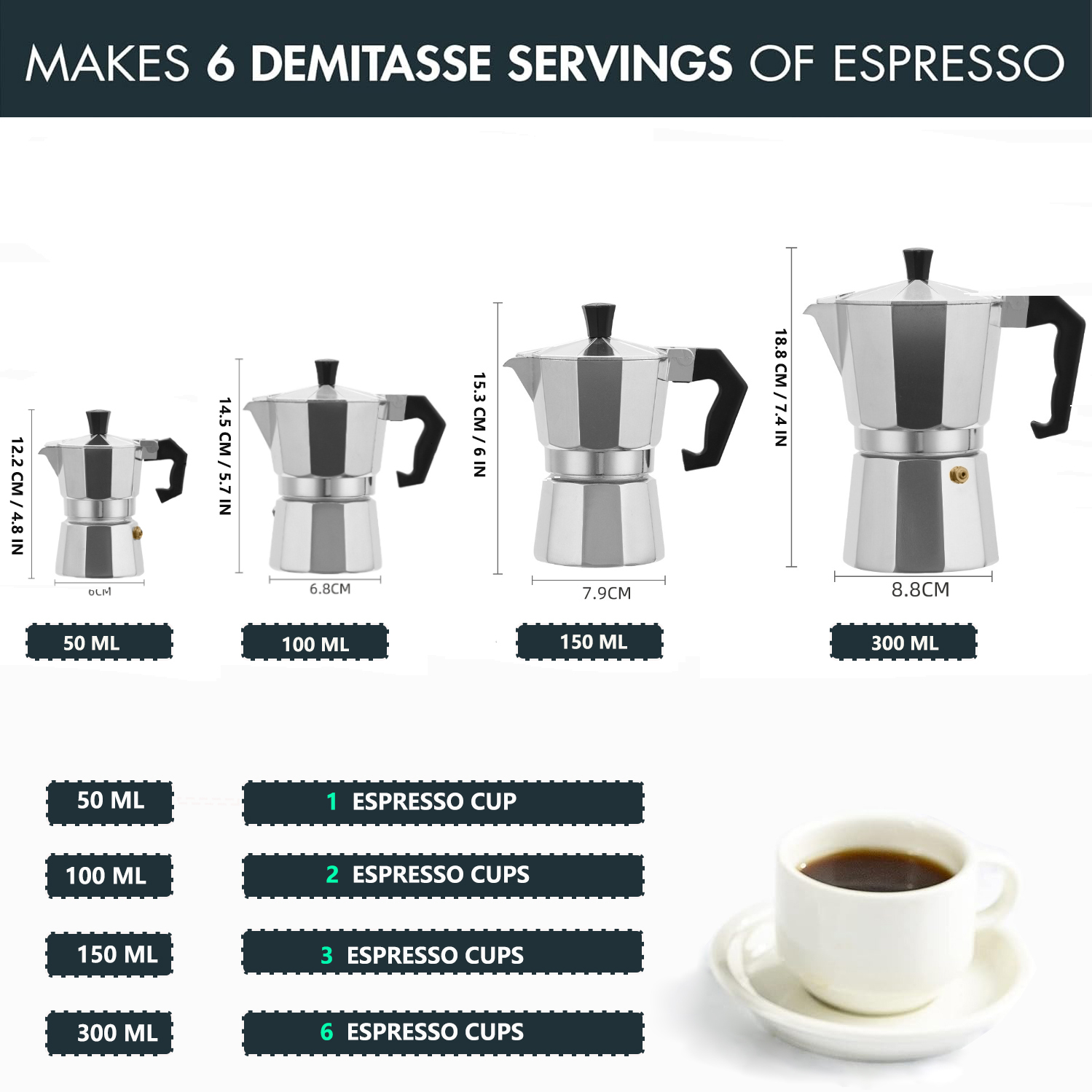 클래식 알루미늄 모카포트 50-300ML 가정용 스토브 - Coffee Equipment Espresso 리뷰 및 가격