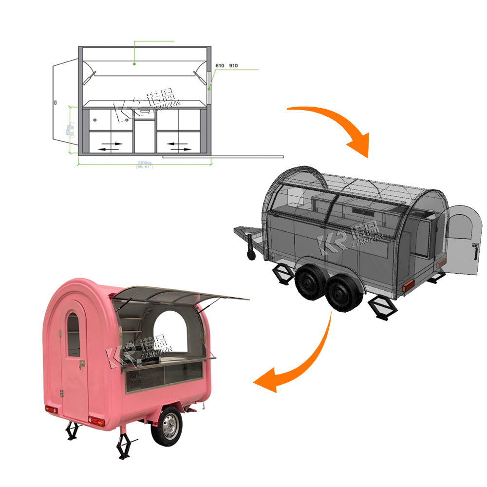 상업용 거리 노점 음식 트레일러 밴 이동식 커피 주스  - Mobile Coffee Van Equipment 리뷰 및 가격